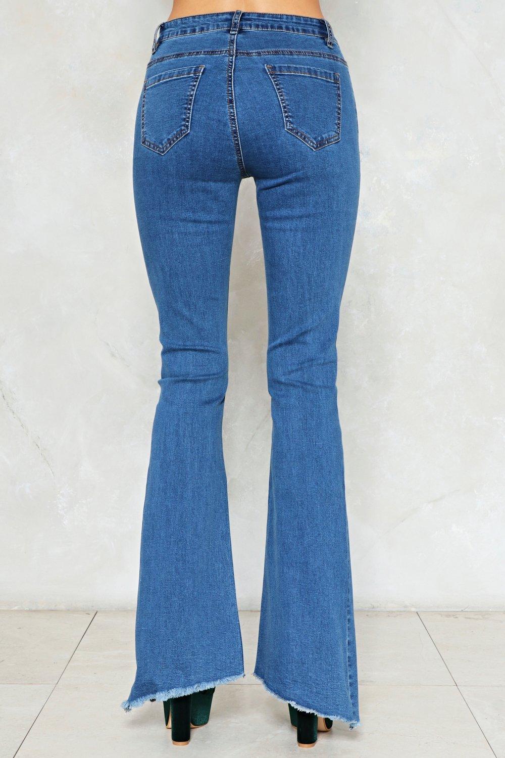 Plus Size High Waisted Stretch Denim Flares