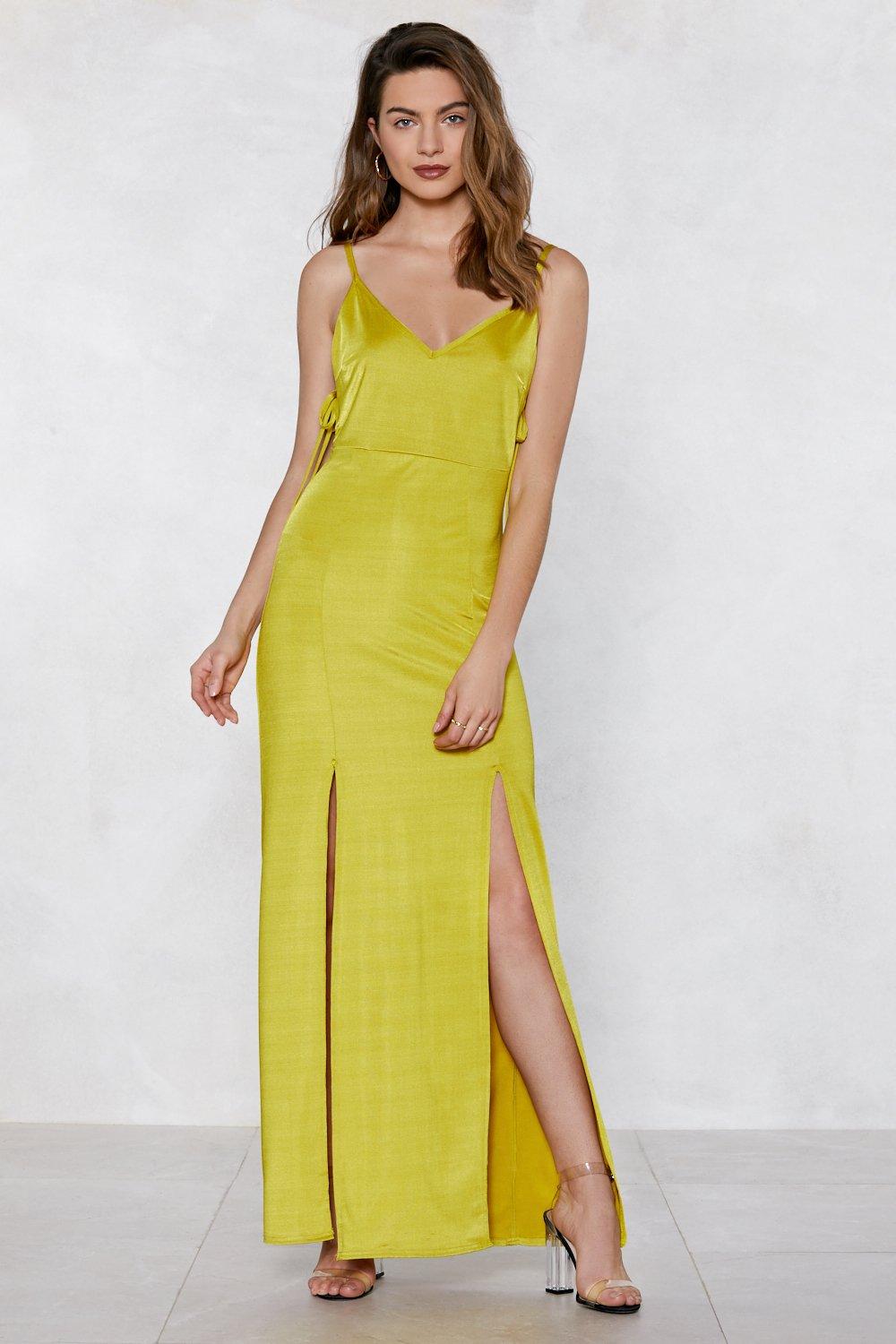 chartreuse maxi dress