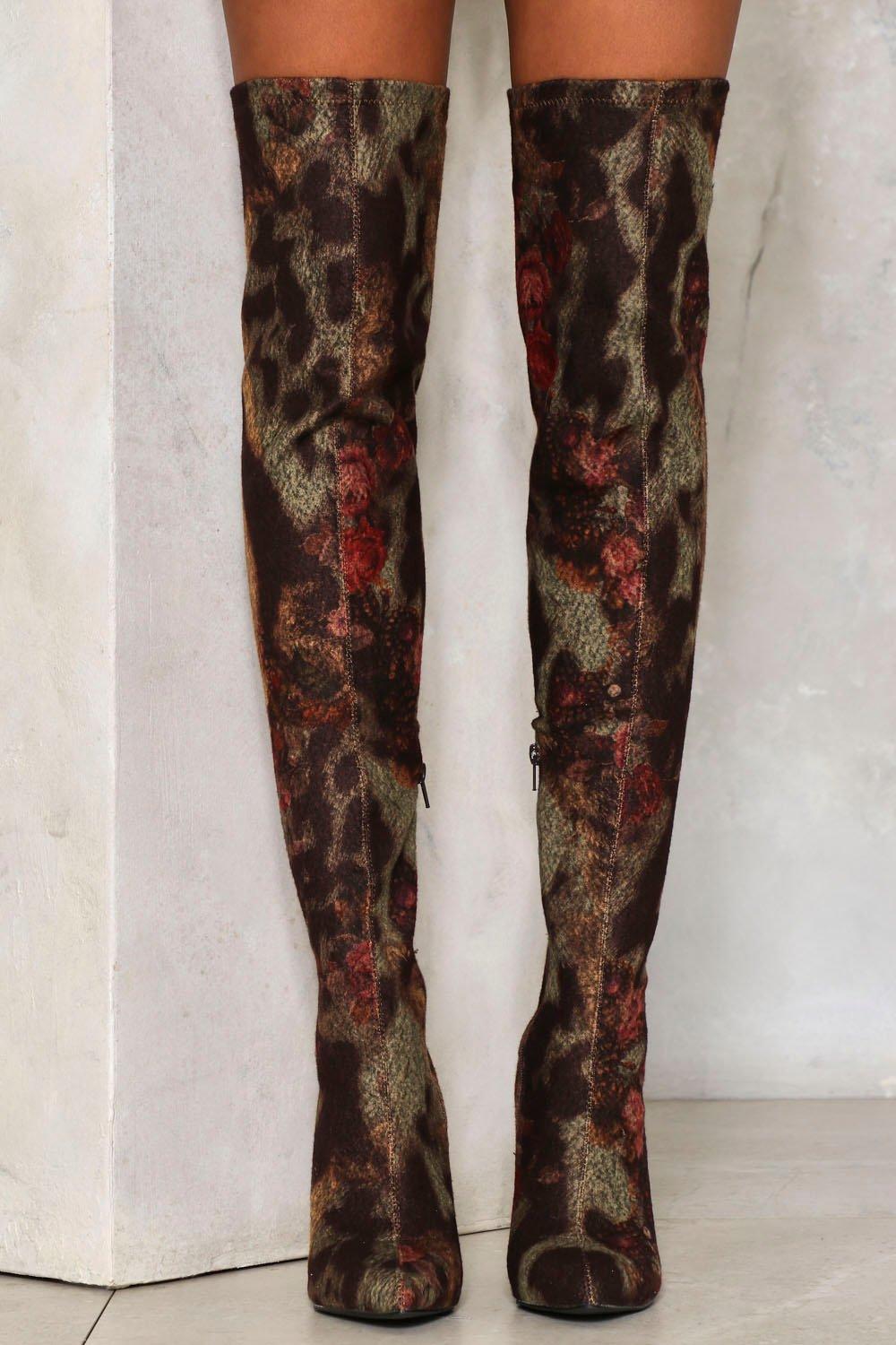 Nobody s Flower Over the Knee Boot Nasty Gal