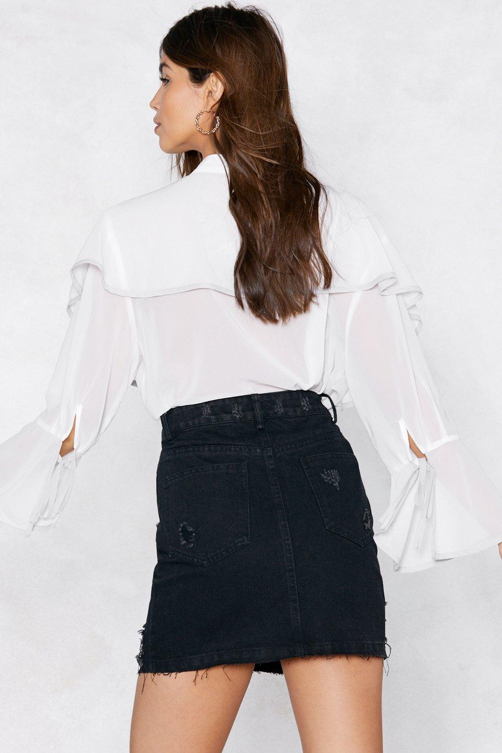 Nasty gal distressed denim skirt sales