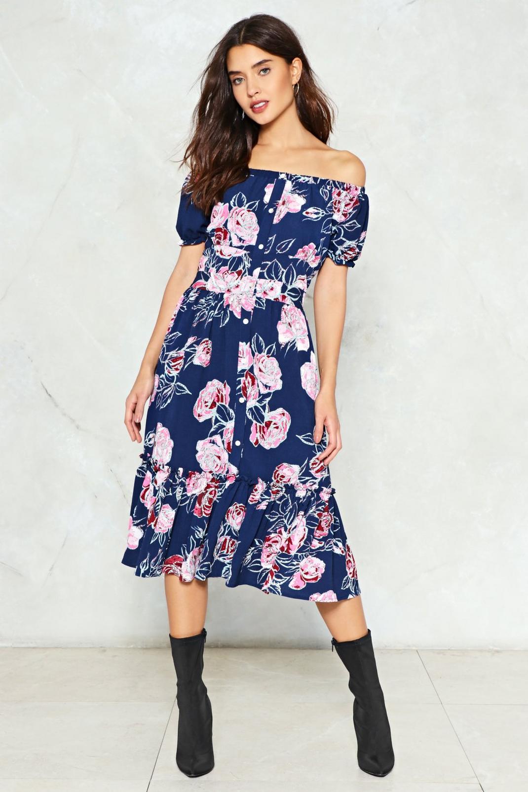 Button Our Way in Floral Dress image number 1