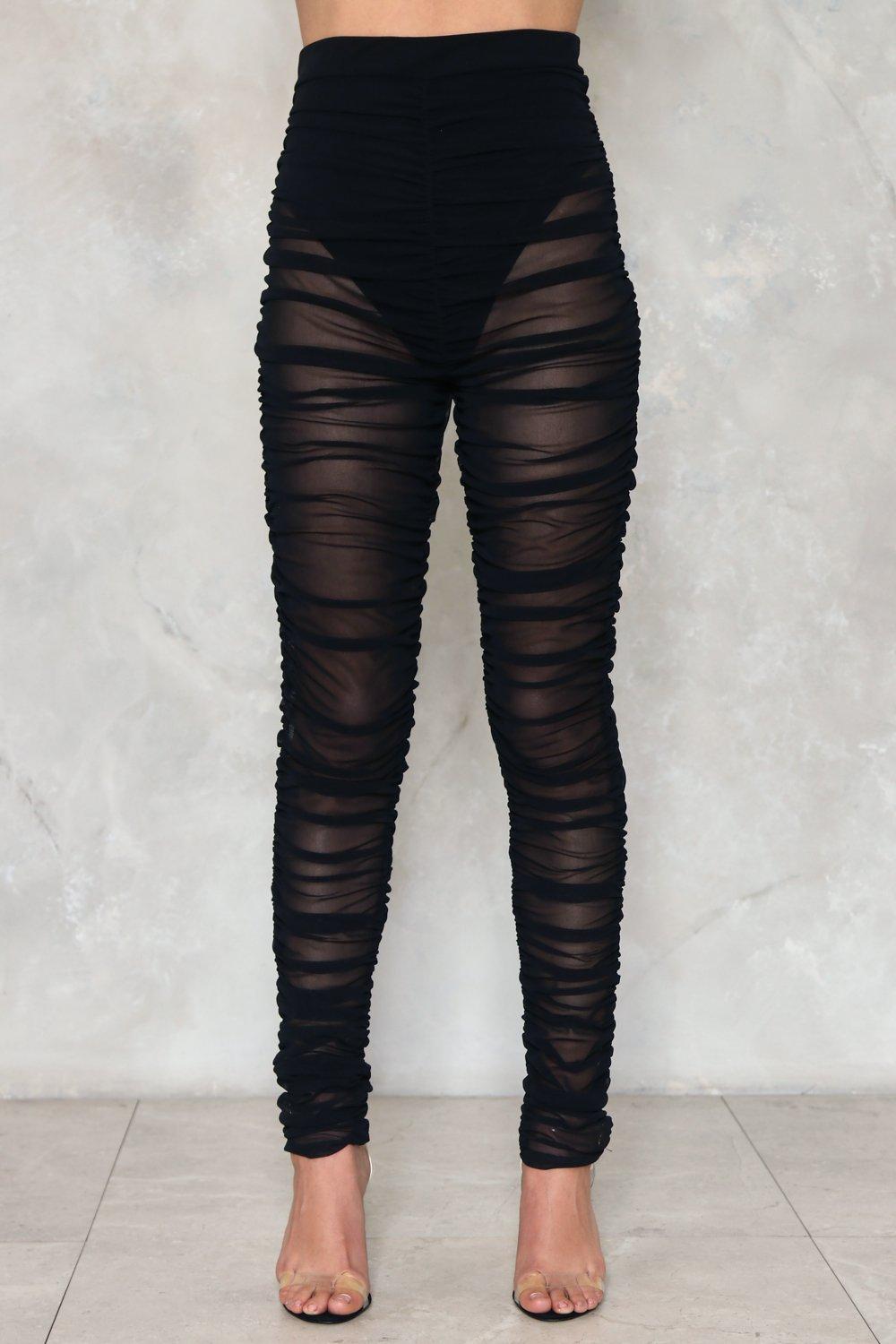 Mesh ruched outlet leggings