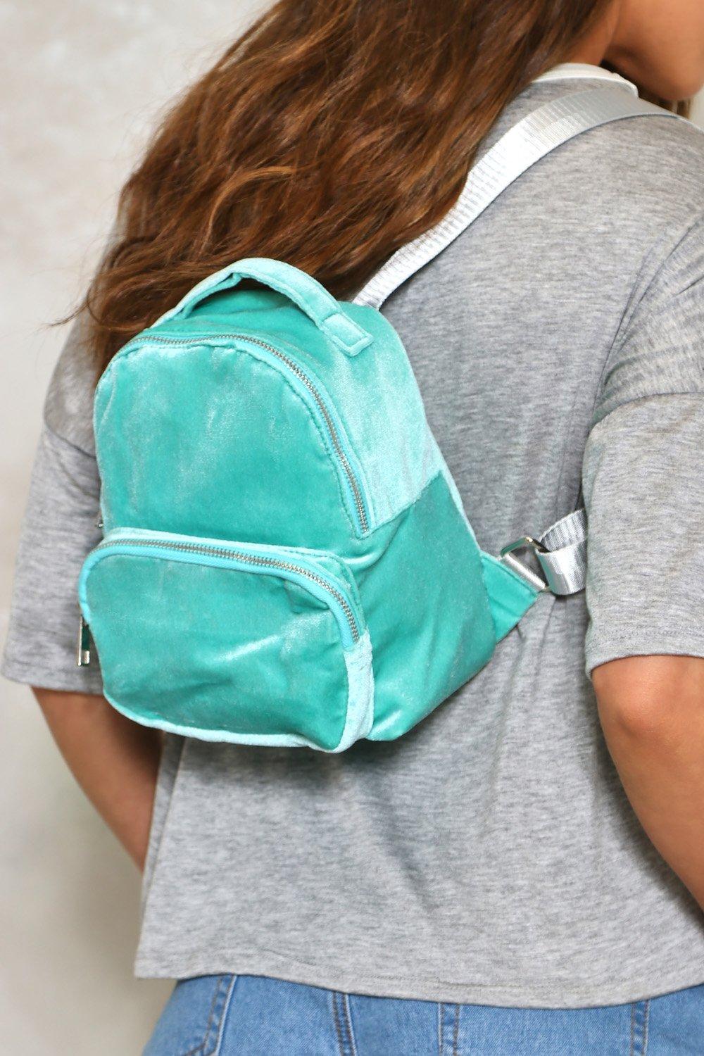 Mini velvet backpack sale