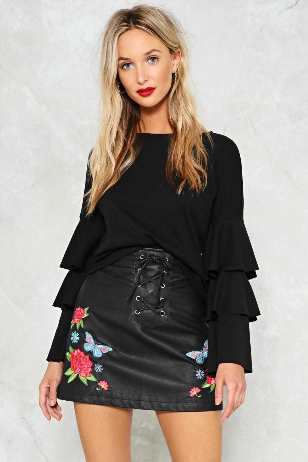 Grow All Out Faux Leather Skirt image number 1