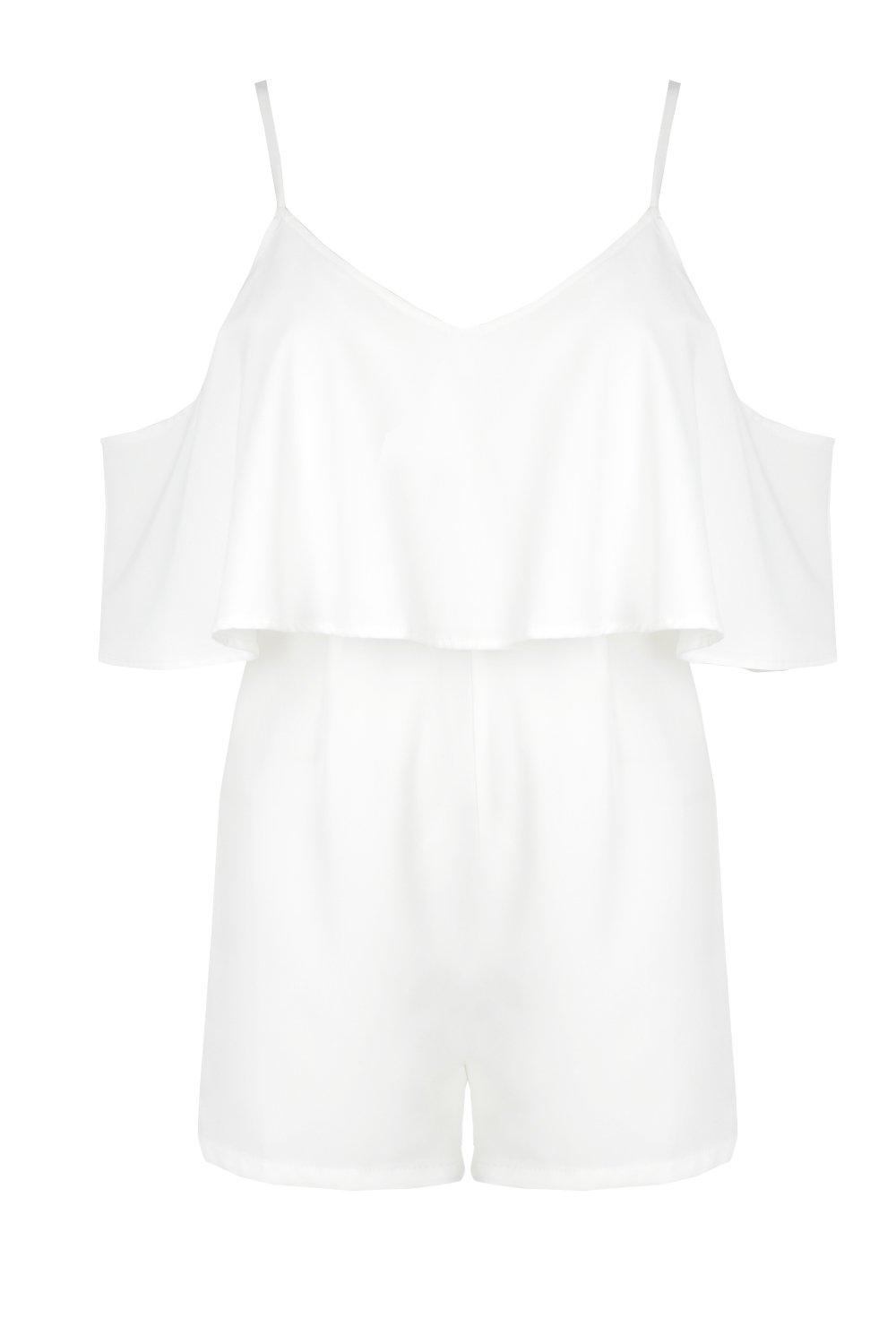 Off the Record Cold Shoulder Romper Nasty Gal