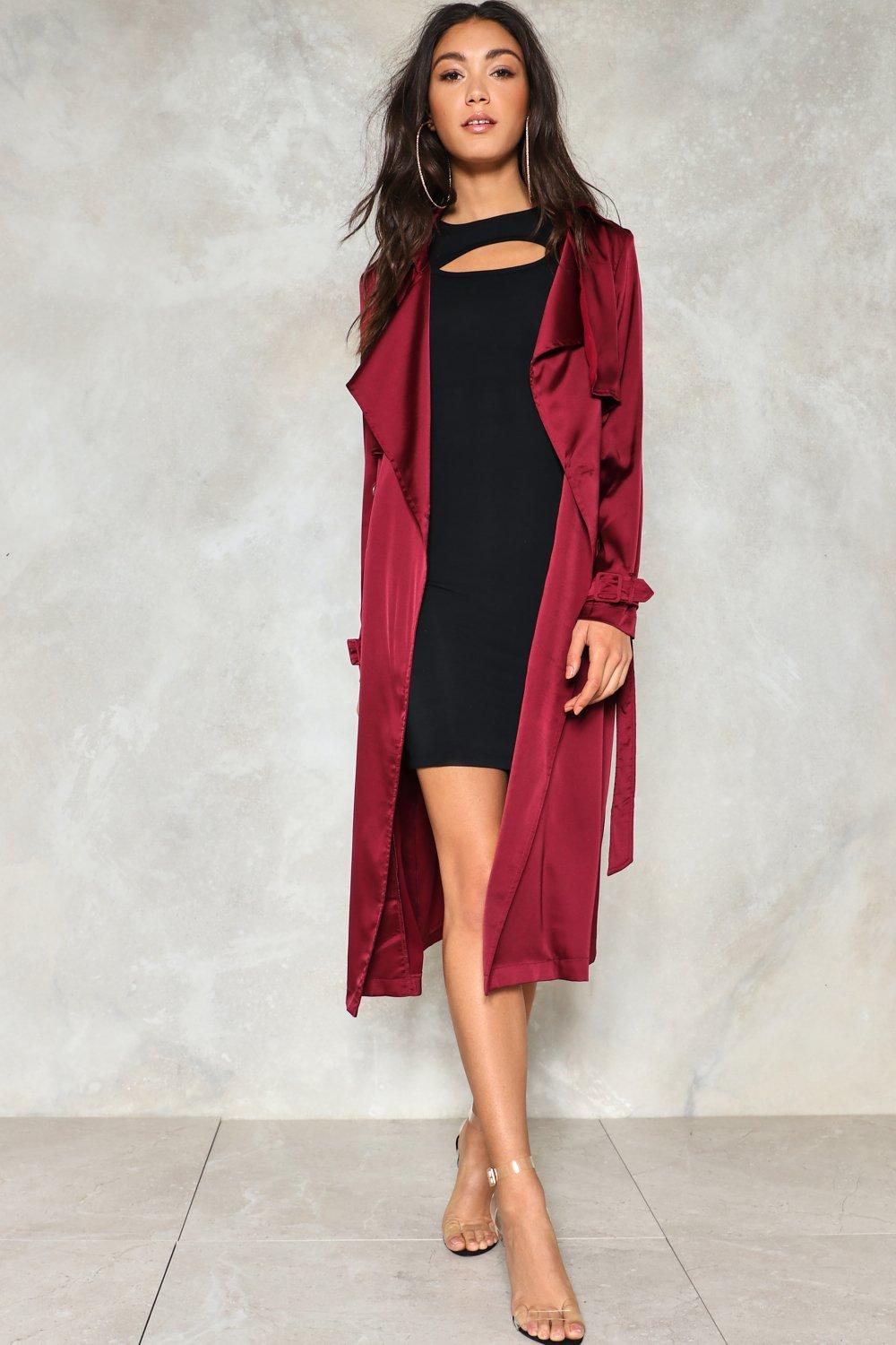 satin coat dress