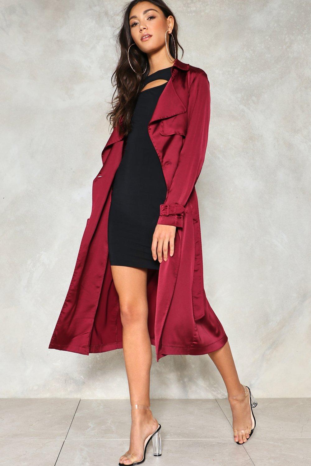 Red deals satin duster