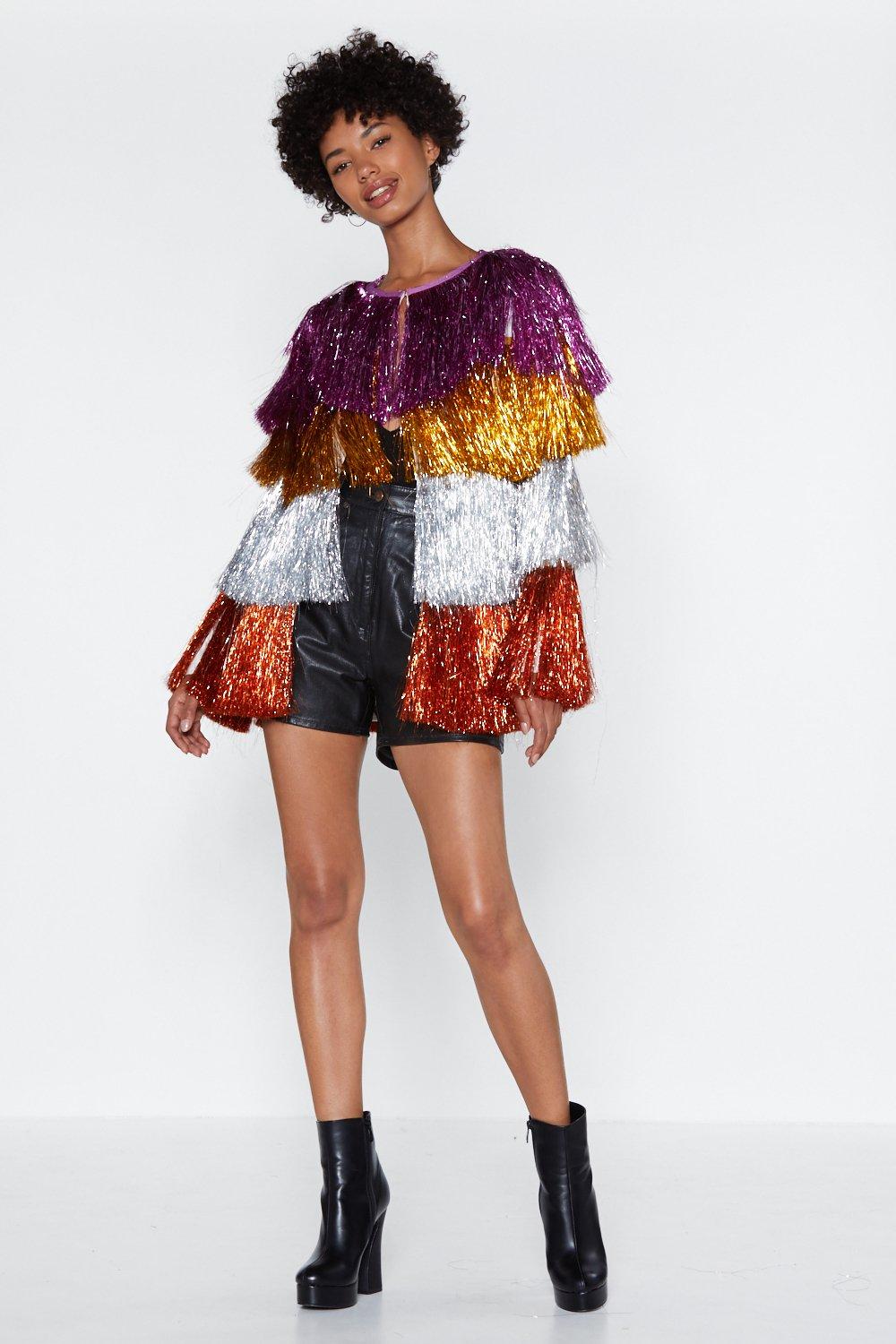 Nasty gal party 2025 crasher fringe jacket