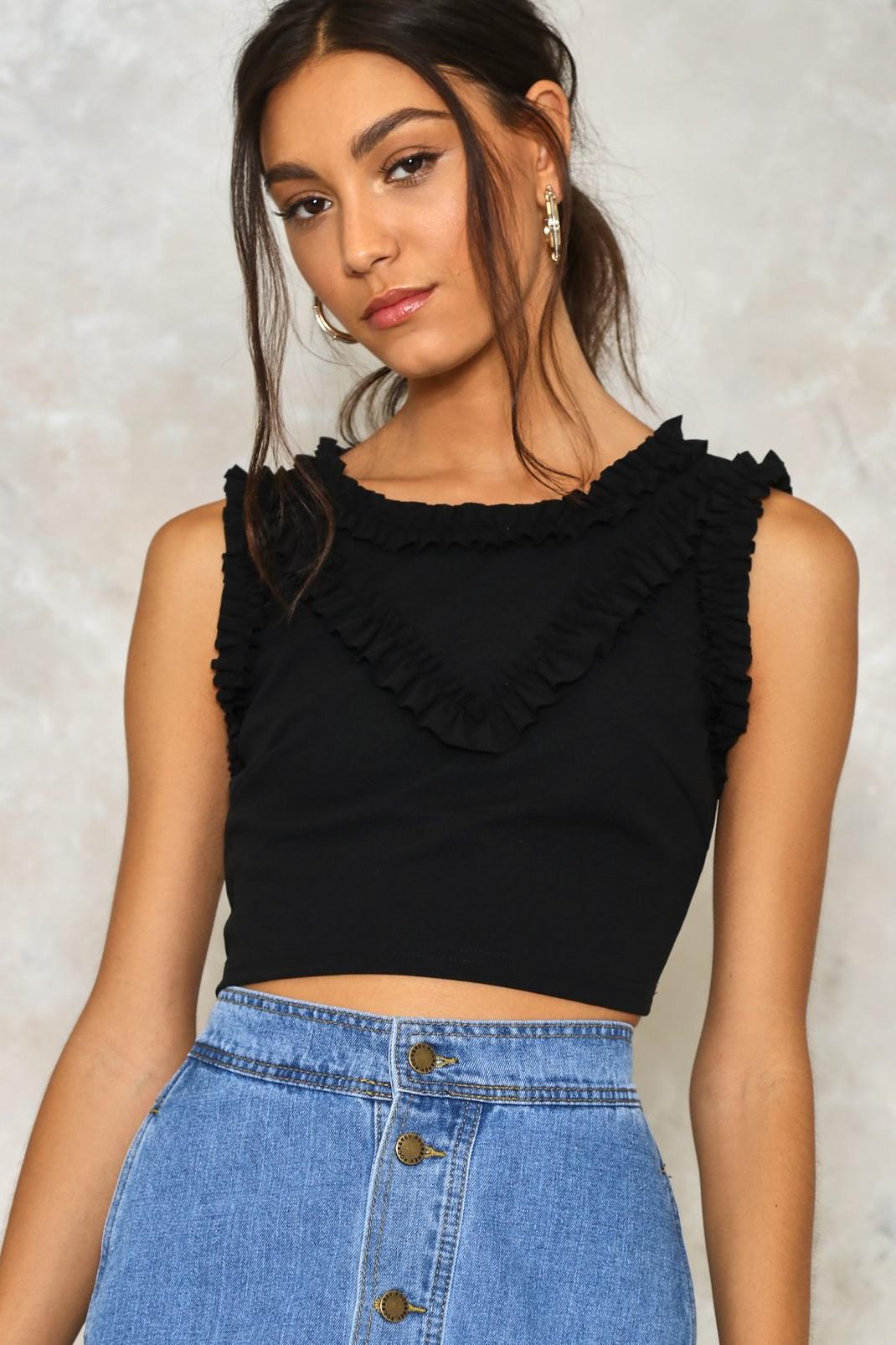 Never Enough Ruffle Crop Top image number 1