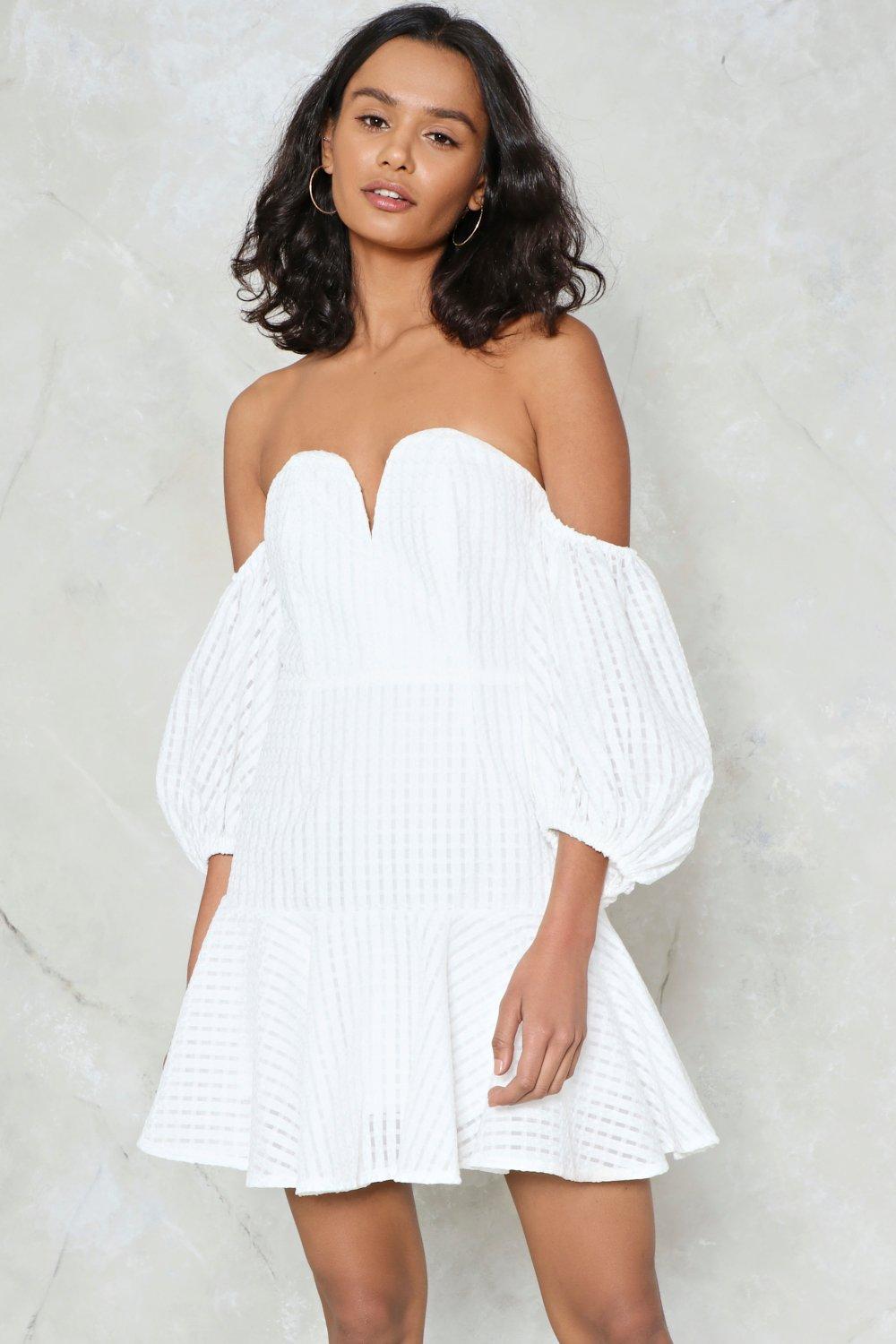 nasty gal off the shoulder dress