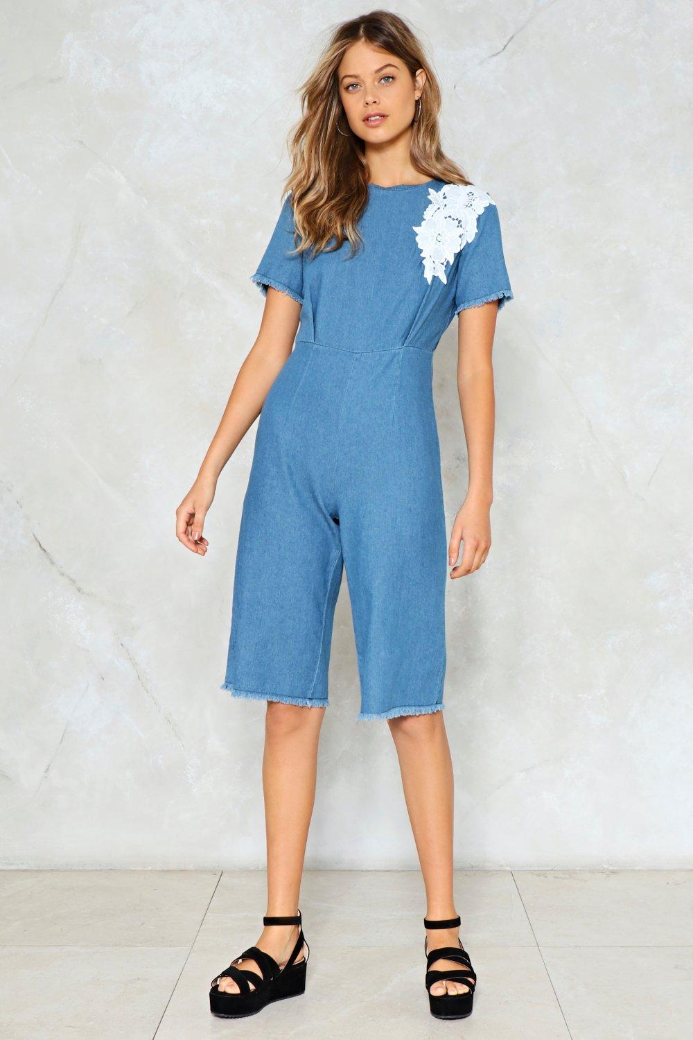 nasty gal denim jumpsuit