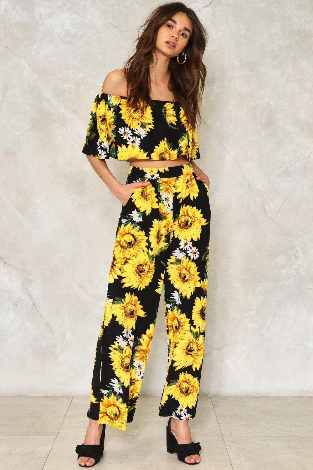 Get Some Sunflower Floral Pants image number 1