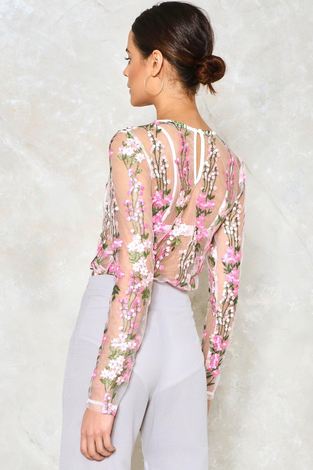 April Showers Embroidered Bodysuit
