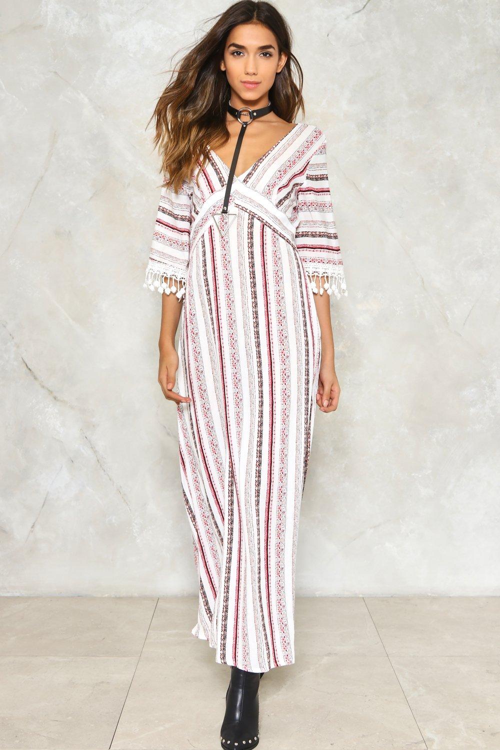 maxi tassel dress