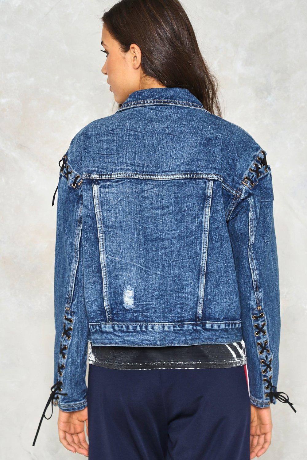 jean jacket with lace