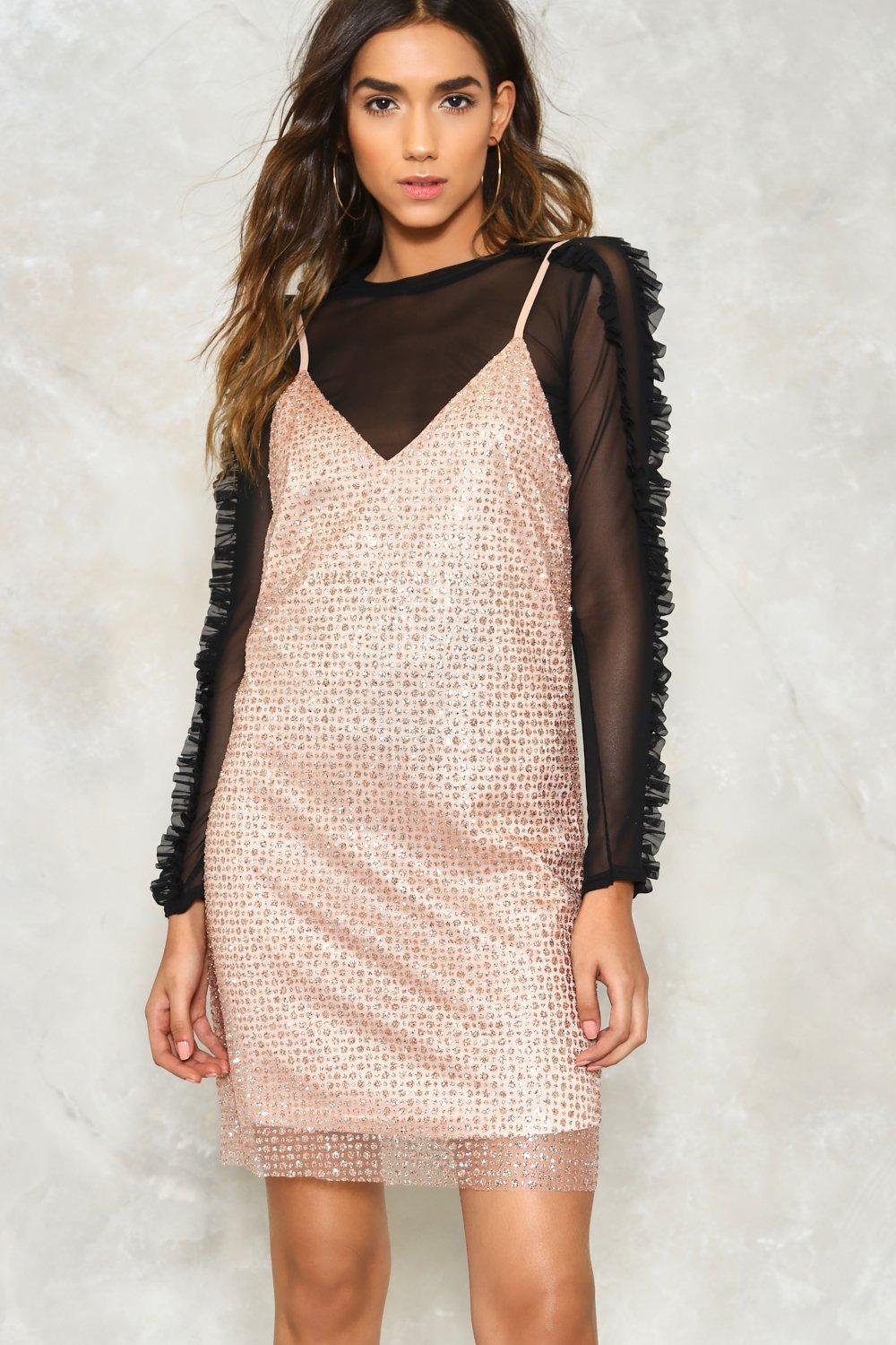 nasty gal glitter dress