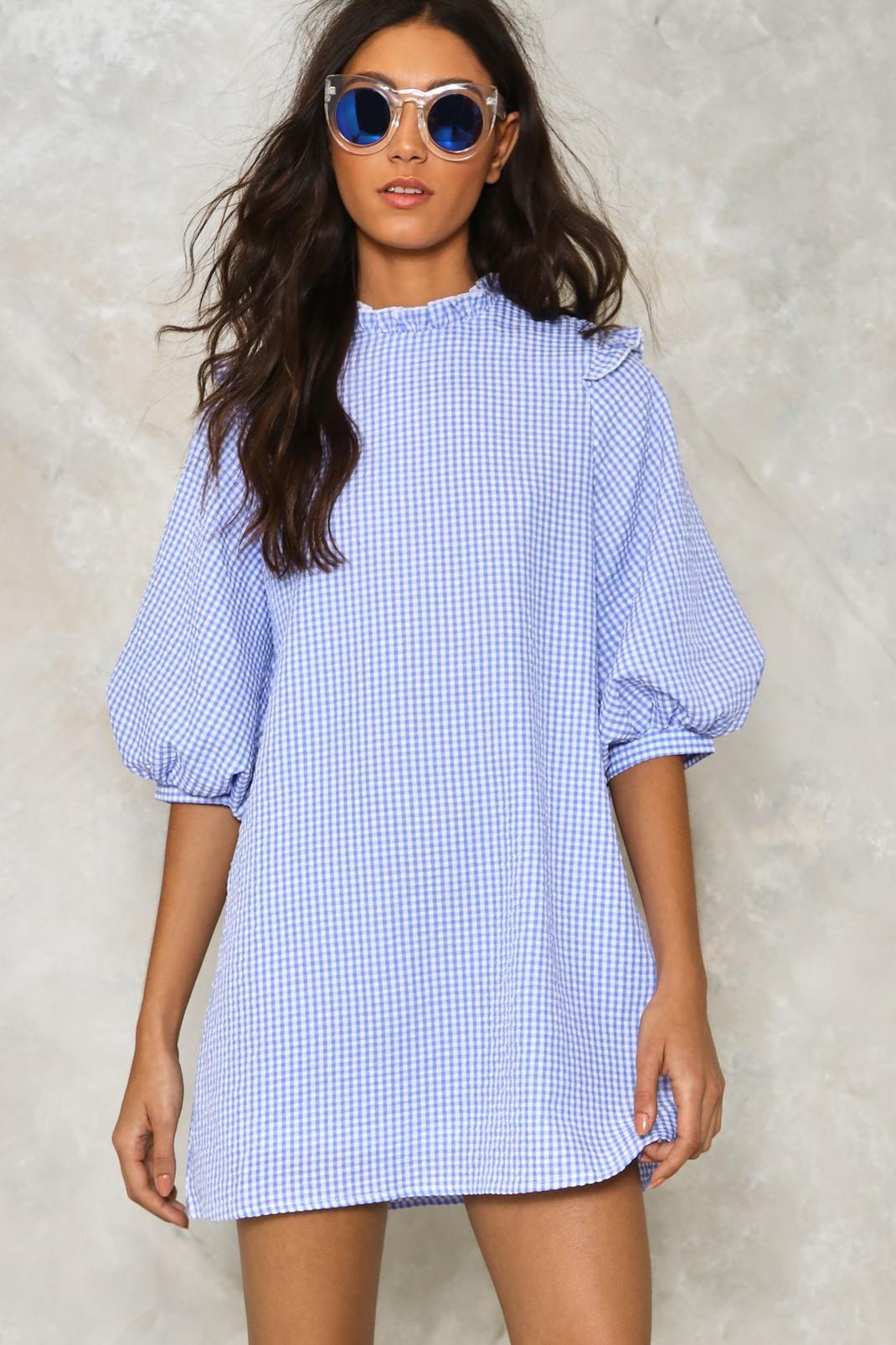 Puff Up the Volume Gingham Dress image number 1