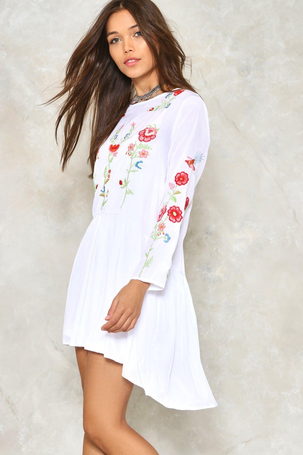 full bloom embroidered floral dress