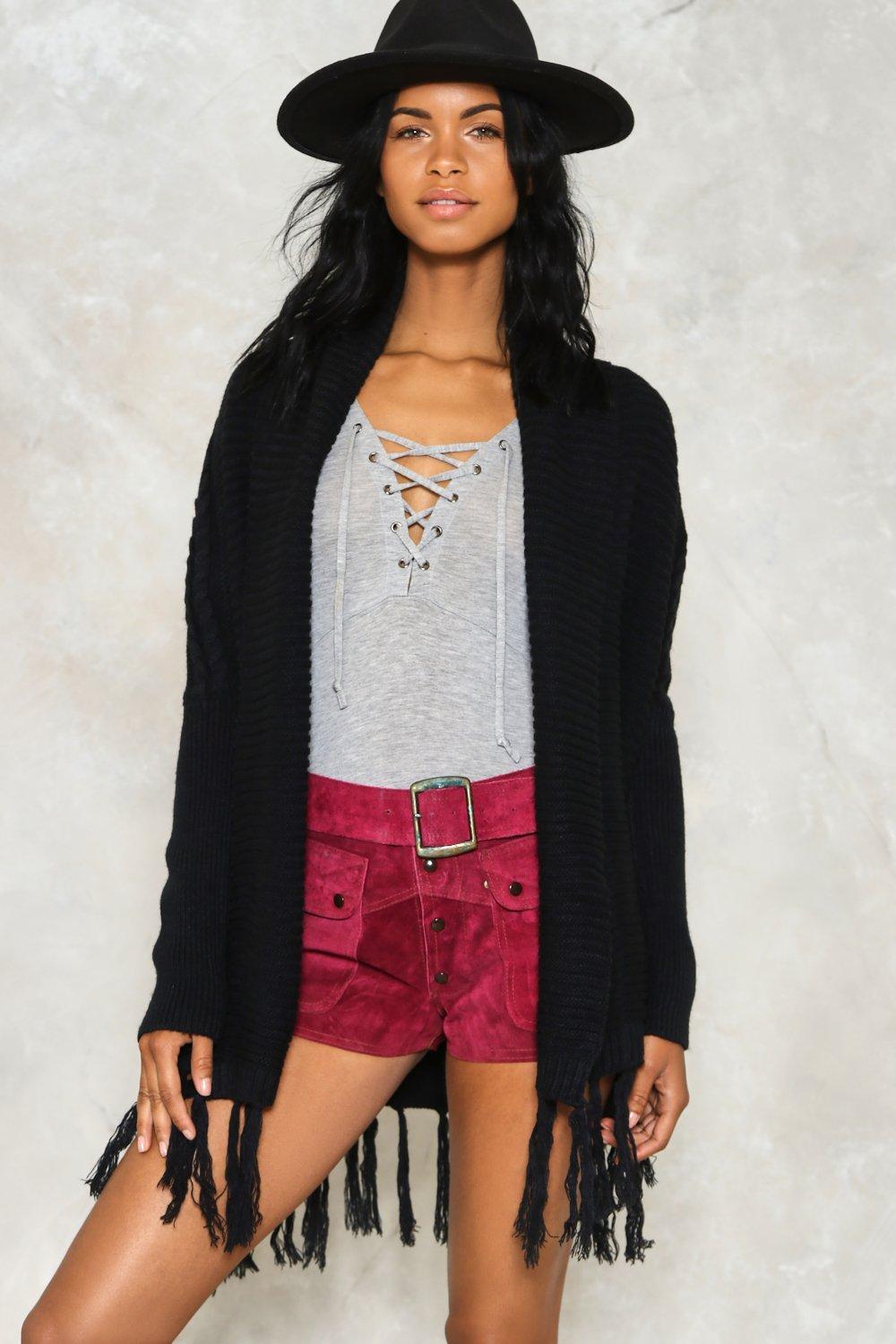 tassel cardigan black