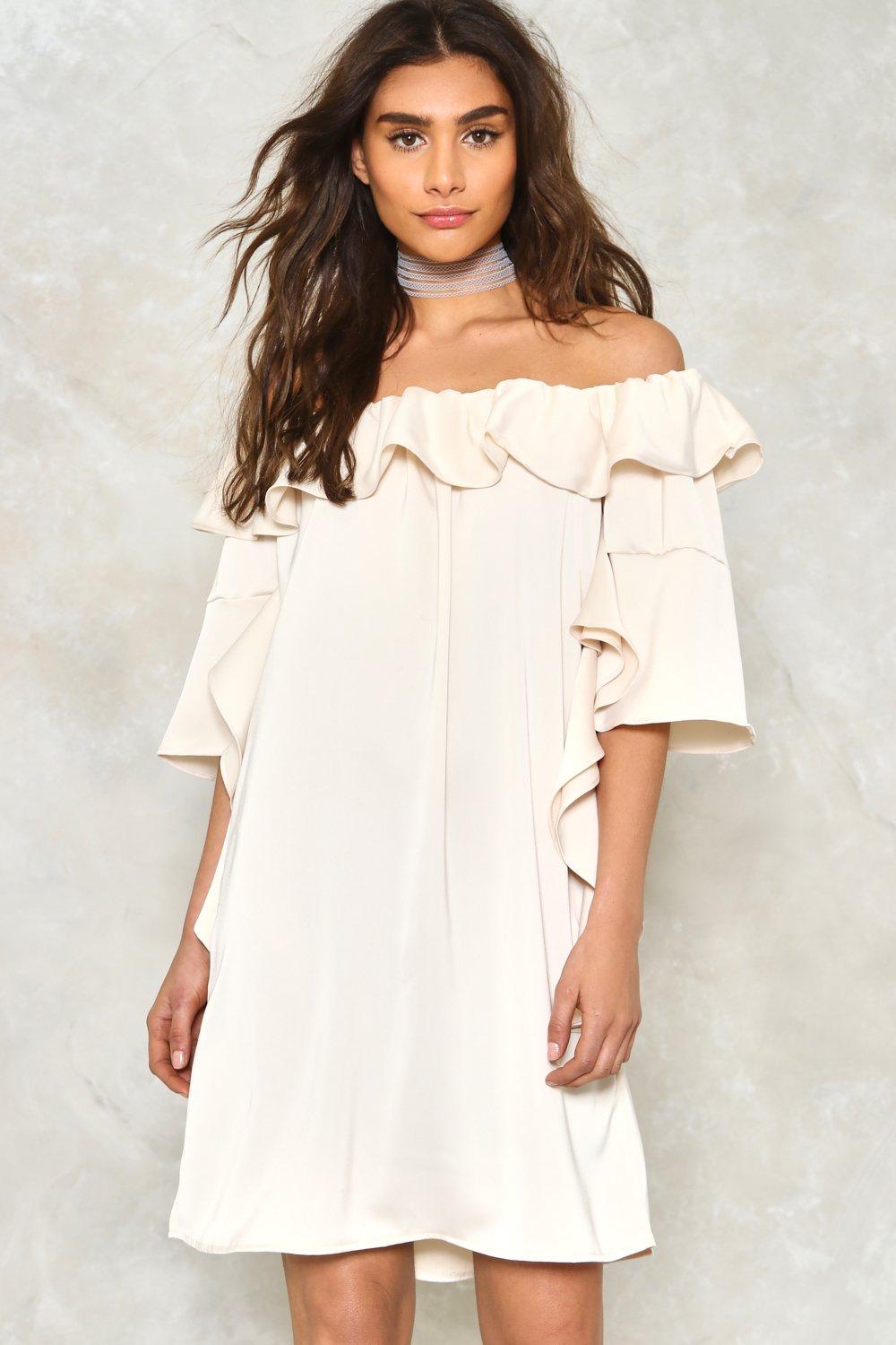 down shoulder dress