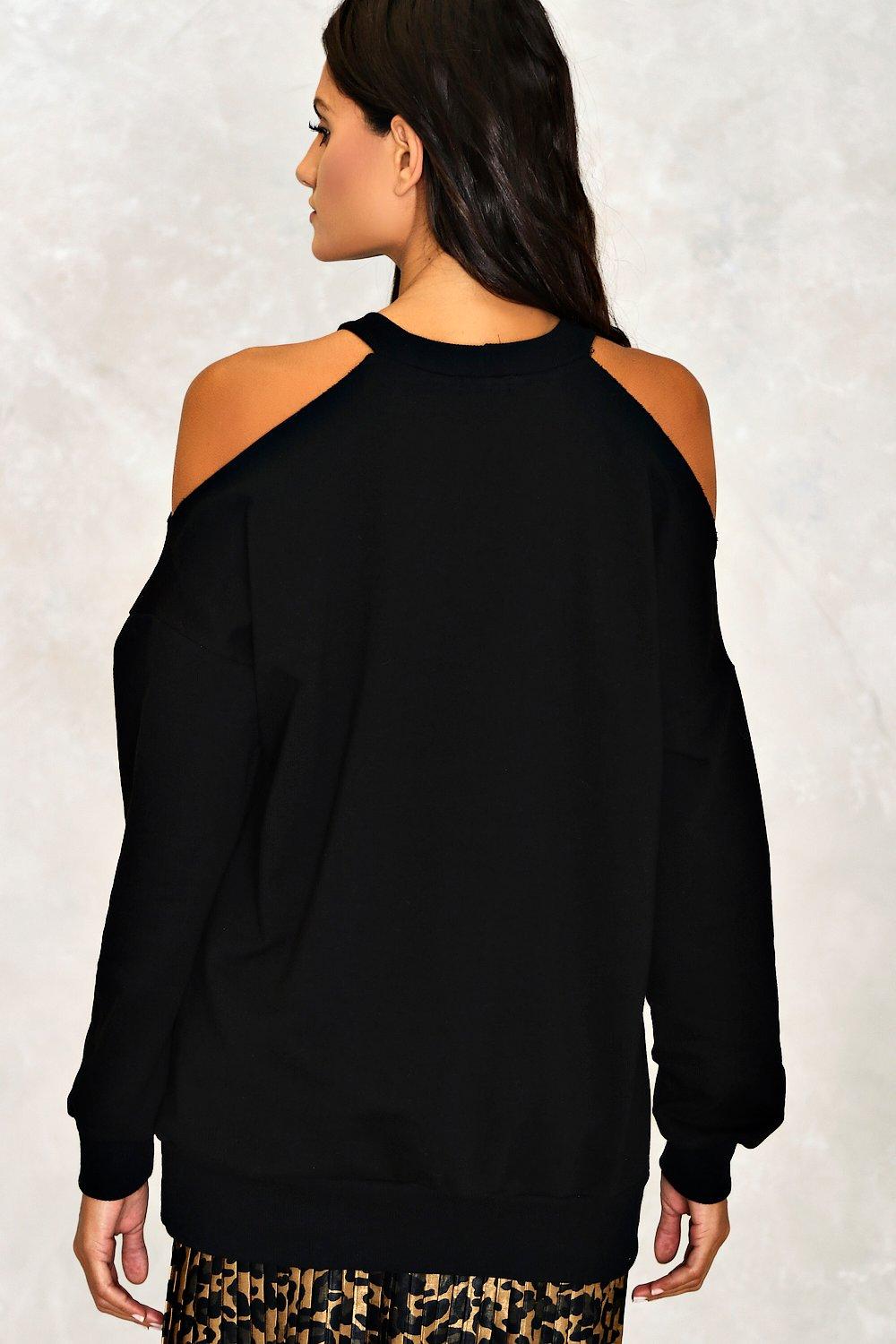 Bare Enough Cold Shoulder Sweatshirt Nasty Gal