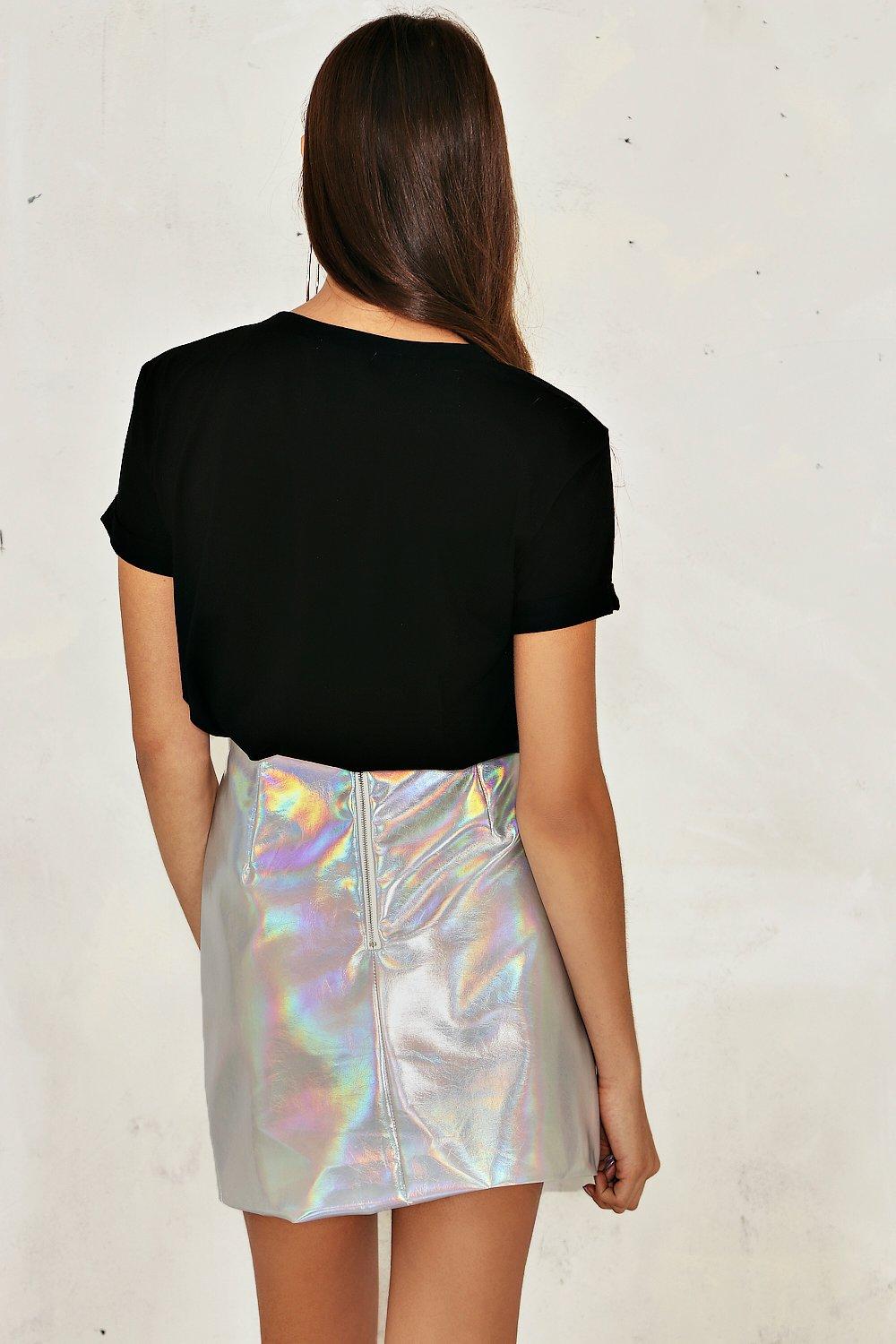 Holographic short clearance skirt