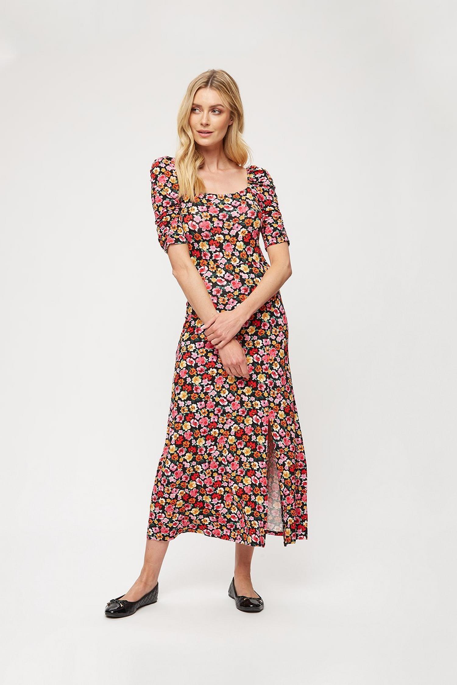 dorothy perkins red floral dress