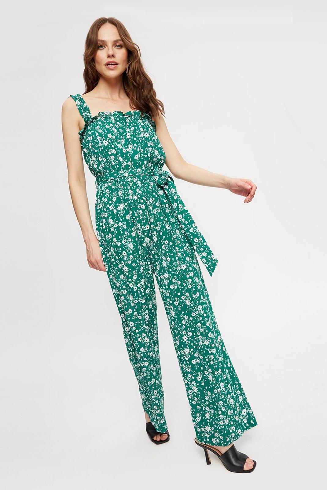 130 Green Ditsy Jumpsuit  image number 1
