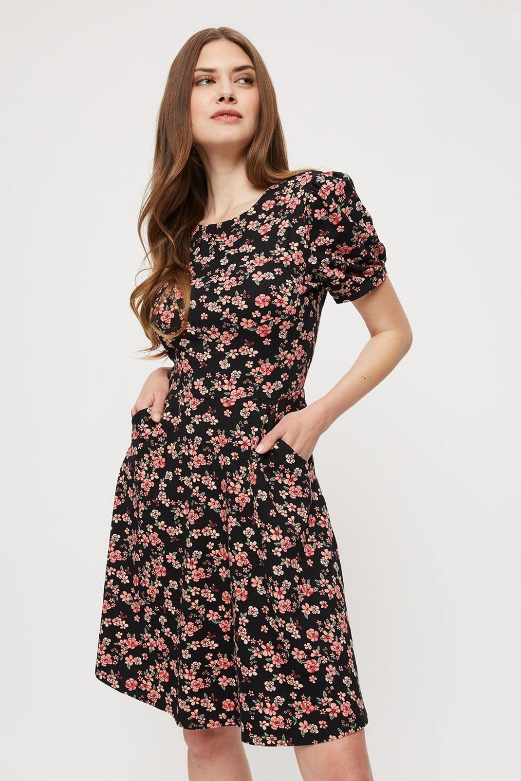 105 Tall Floral Short Sleeve T-shirt Dress image number 1
