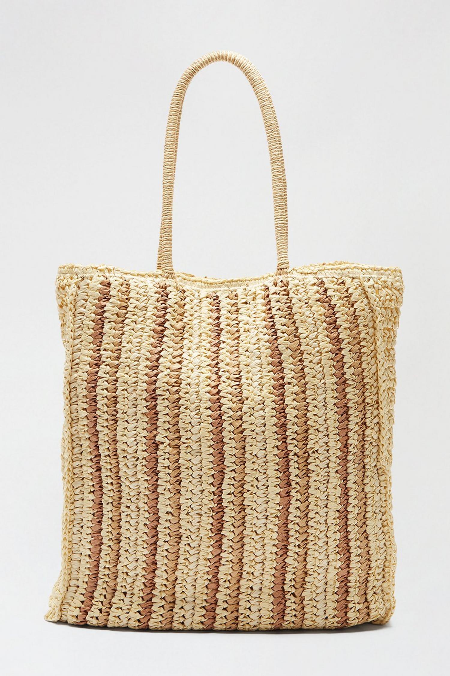 Southbeach Striped Straw Beach Tote Bag | Dorothy Perkins UK