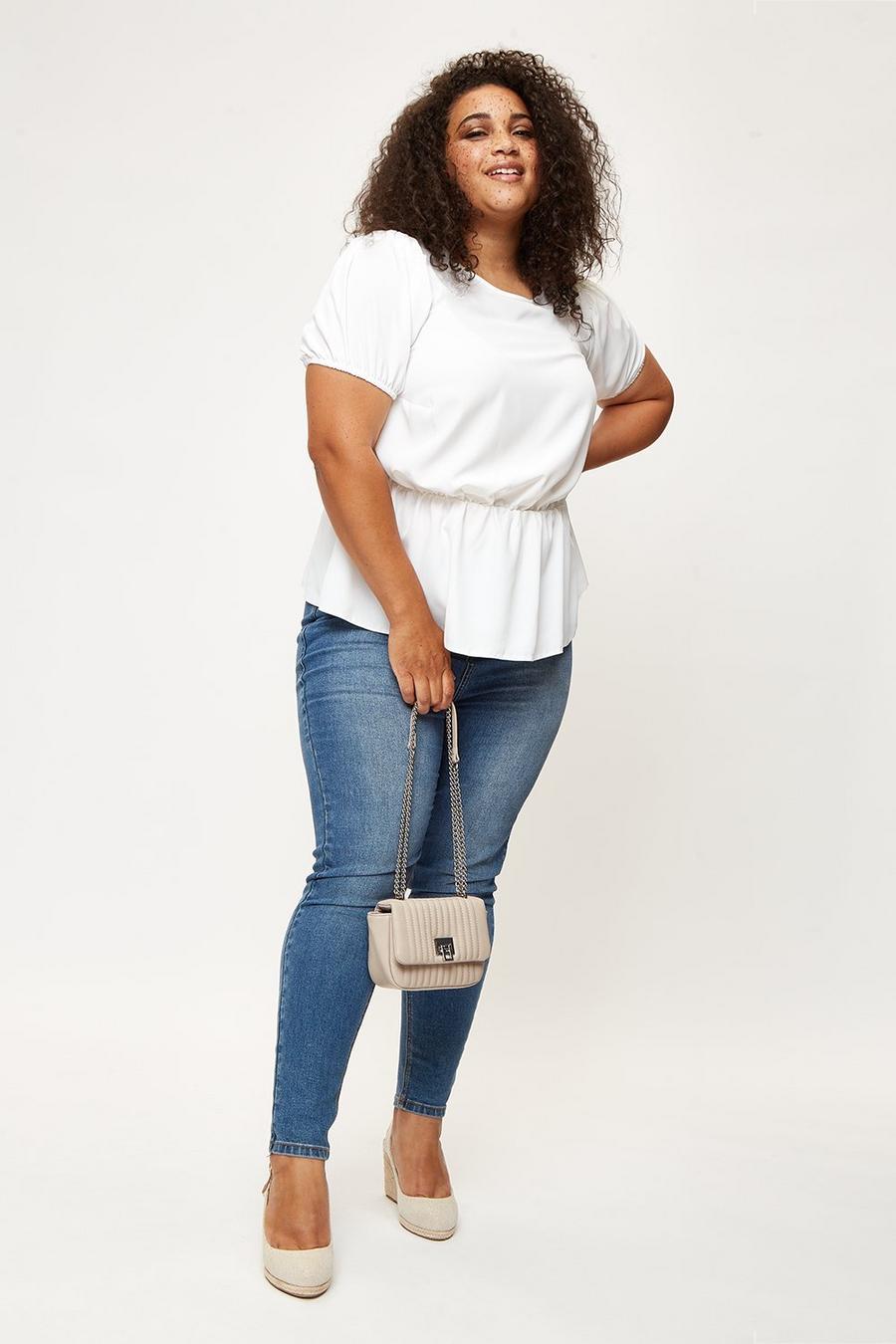 Curve Sustainable Ivory Woven T-shirt 