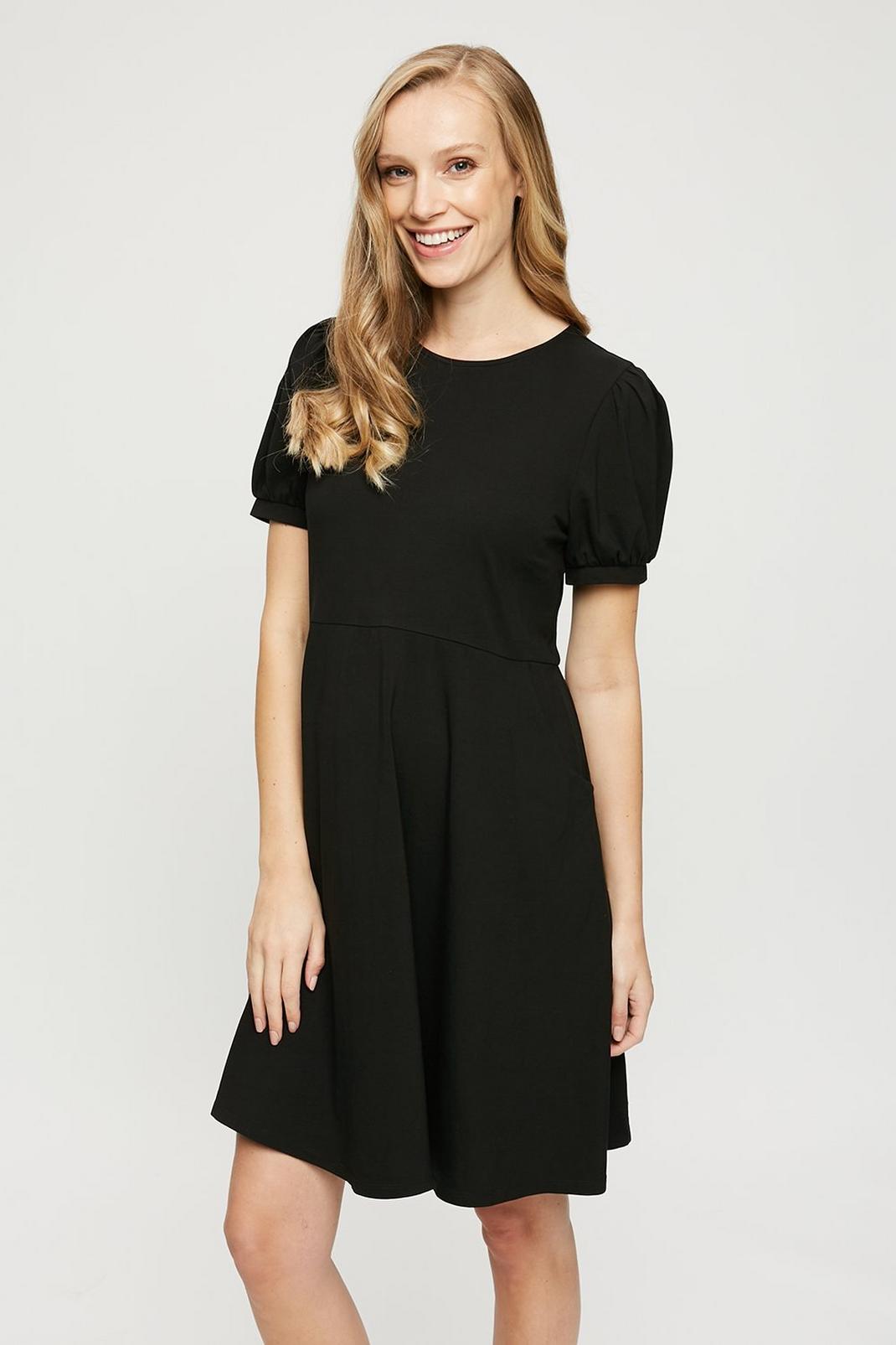 105 Maternity Black Short Sleeve T-shirt Dress  image number 1