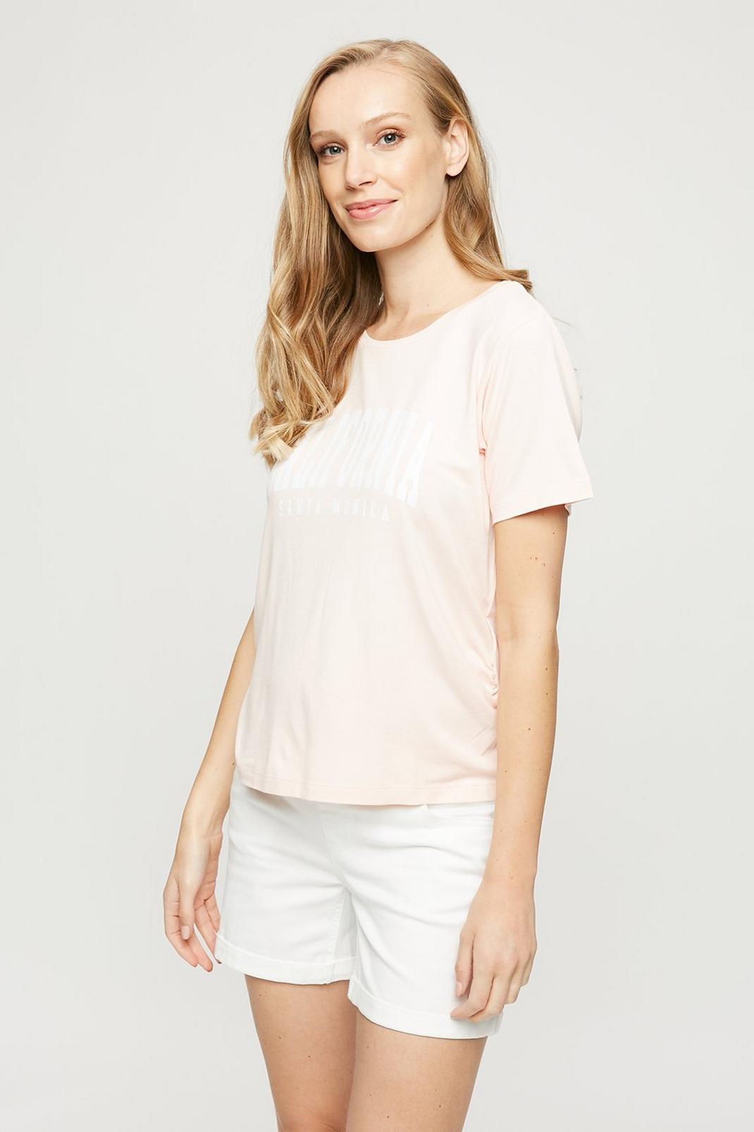 Pink Maternity Short Sleeve California Top image number 1
