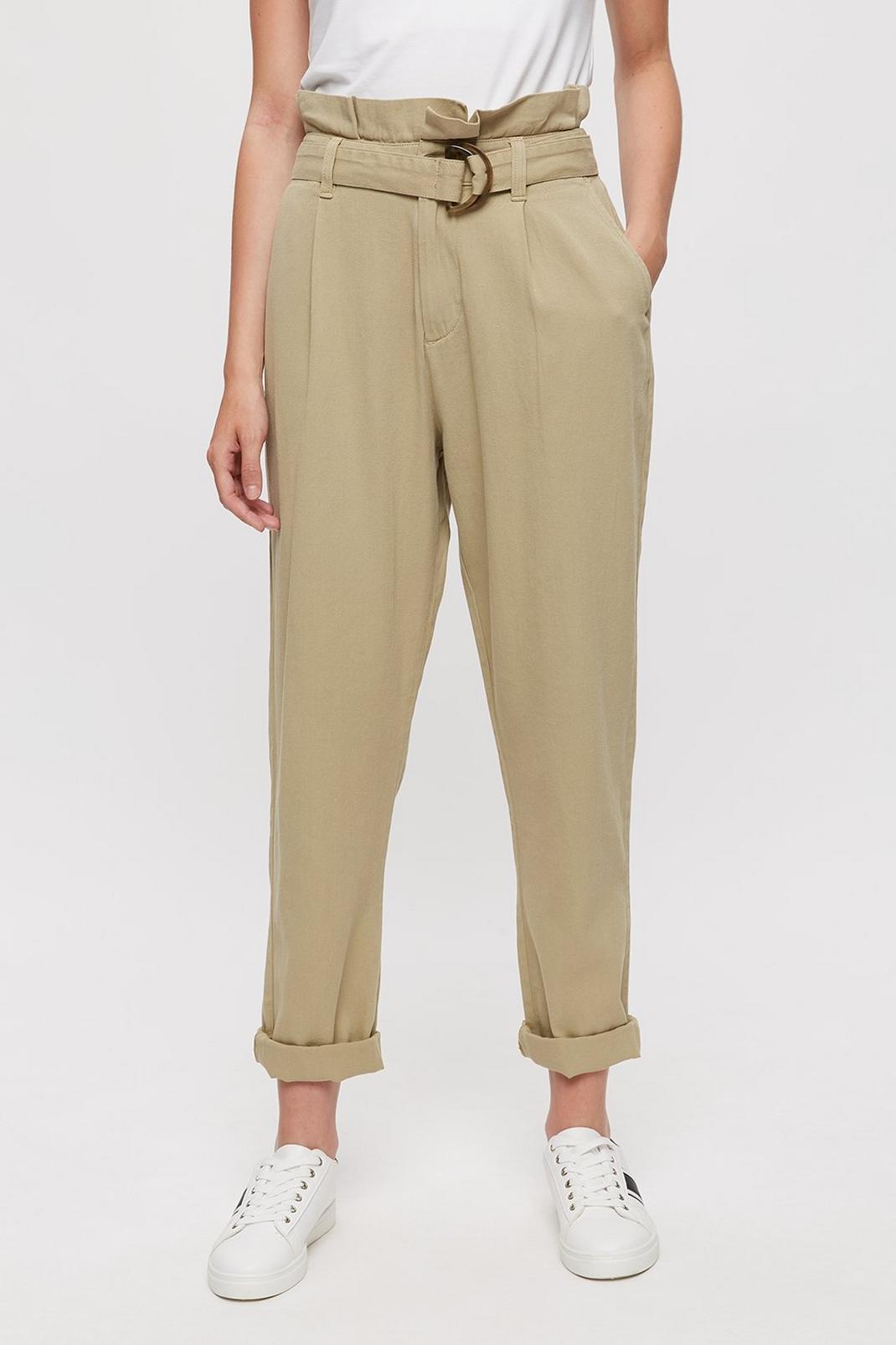 165 Stone Casual Paper Bag Trouser image number 2