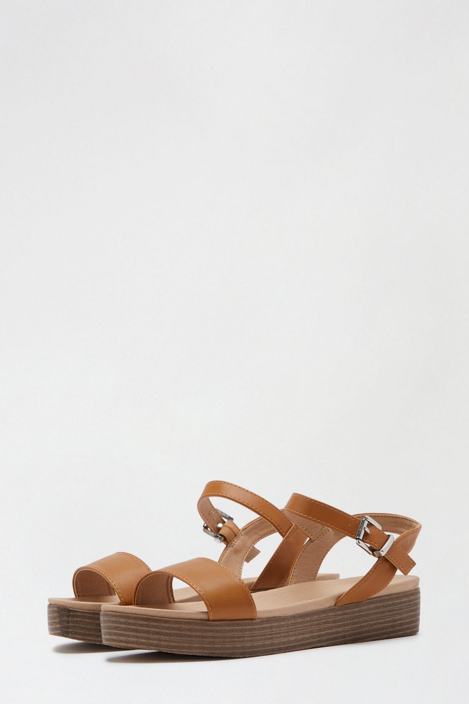 tan crossover flat sandals