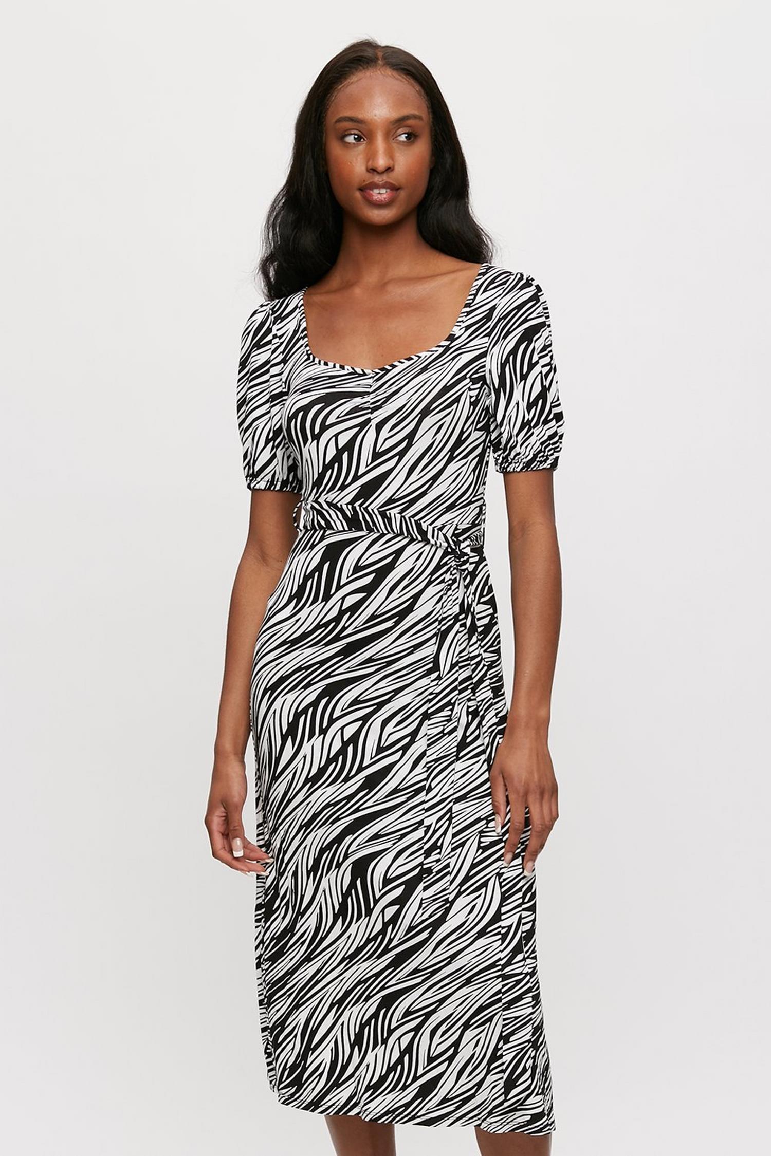 new look zebra midi dress