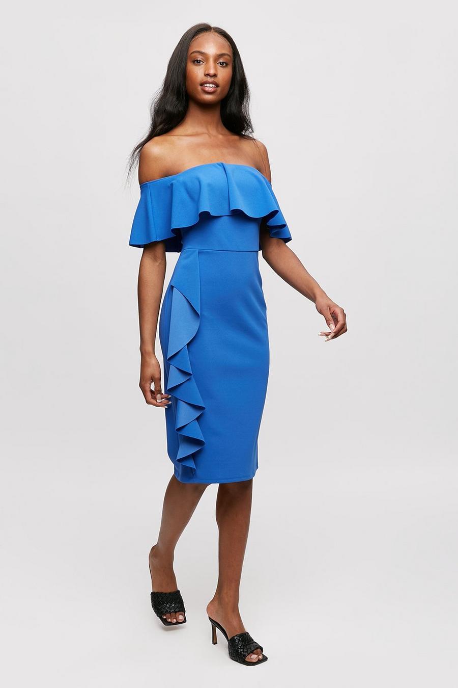 Blue Bardot Dress