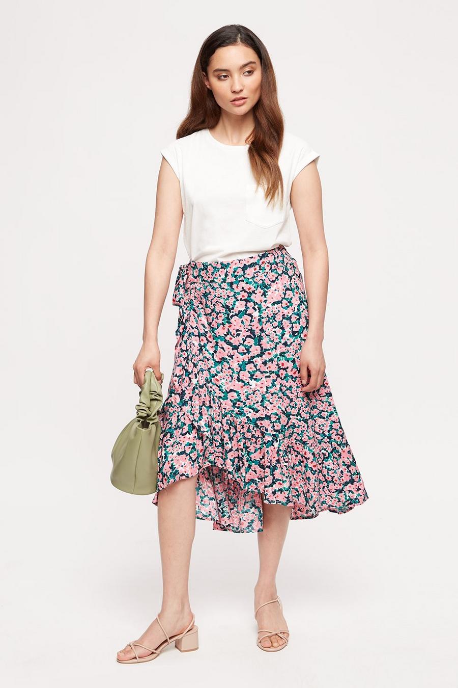 Petite Pink And Green Skirt