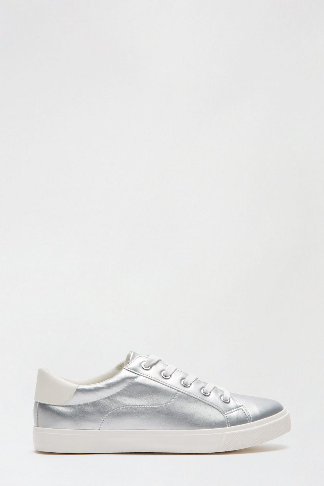 Wide Fit Silver Iria Lace Up Trainer image number 1