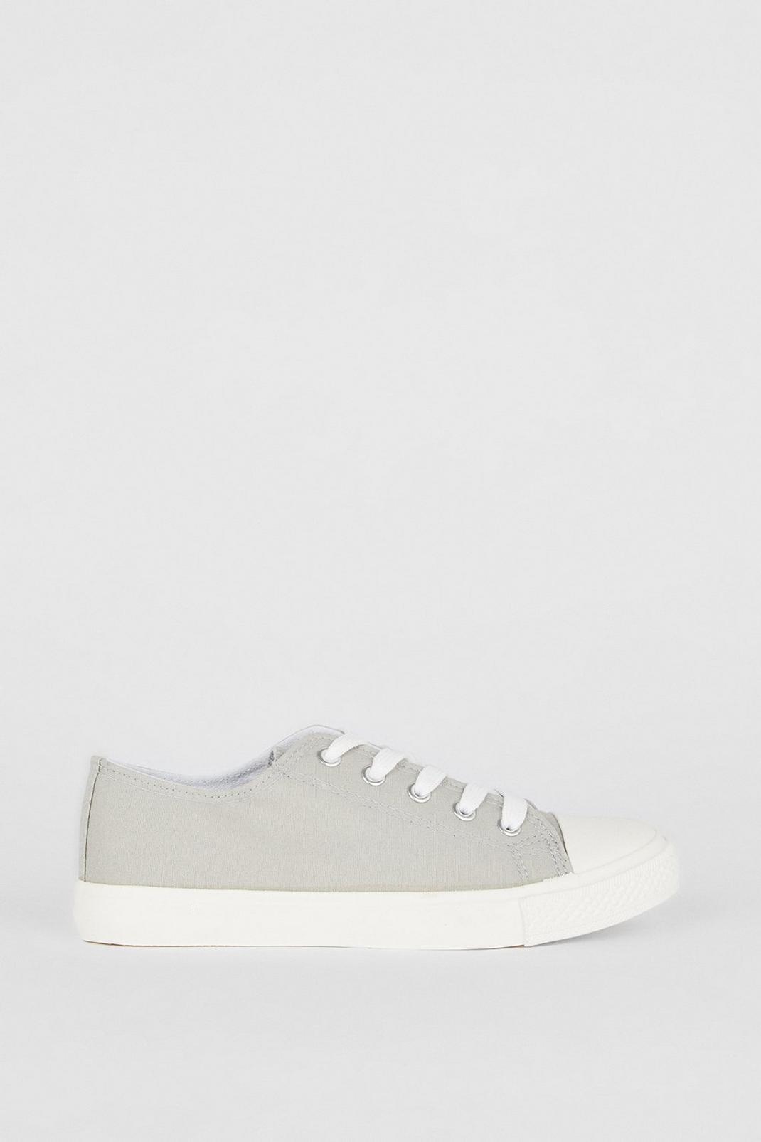 131 Wide Fit Grey Eco Icon Canvas Trainer image number 2