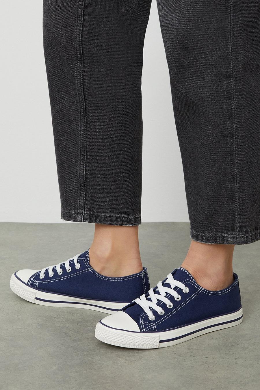 Navy Icon Canvas Trainers