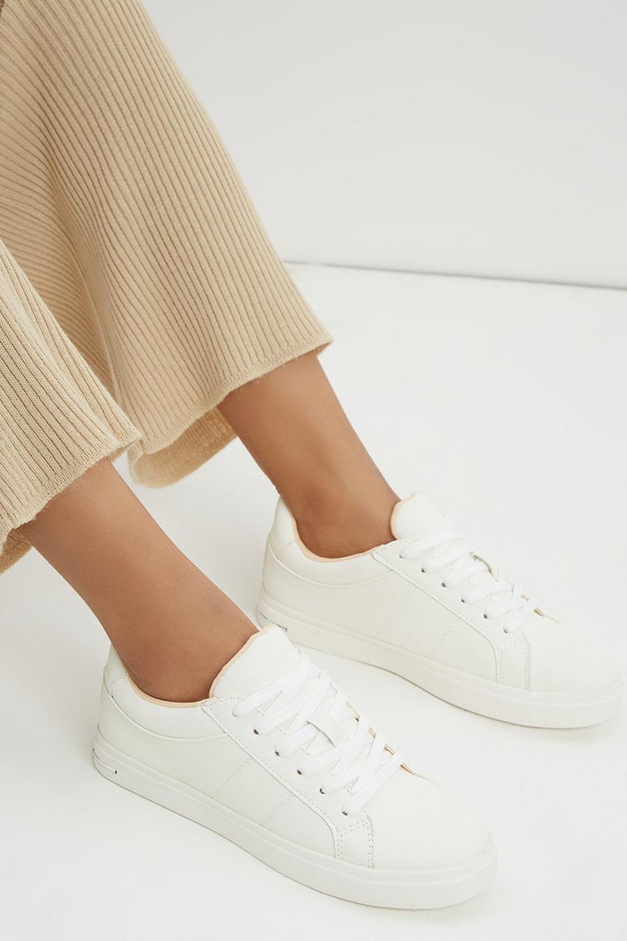 White Infinity Lace Up Trainer