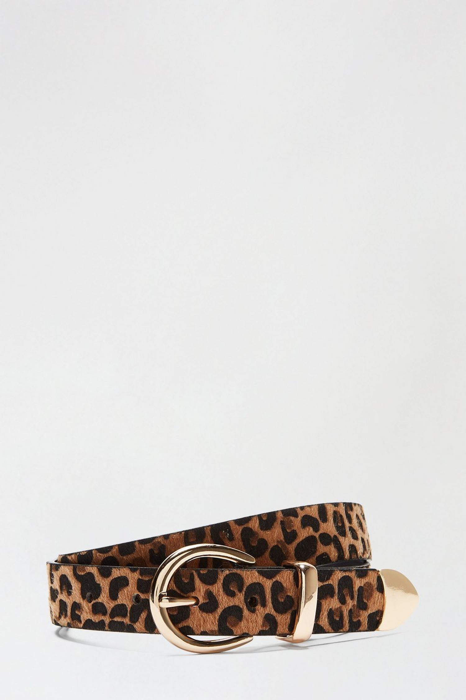 Leopard Reversible Gold Buckle Belt | Dorothy Perkins UK