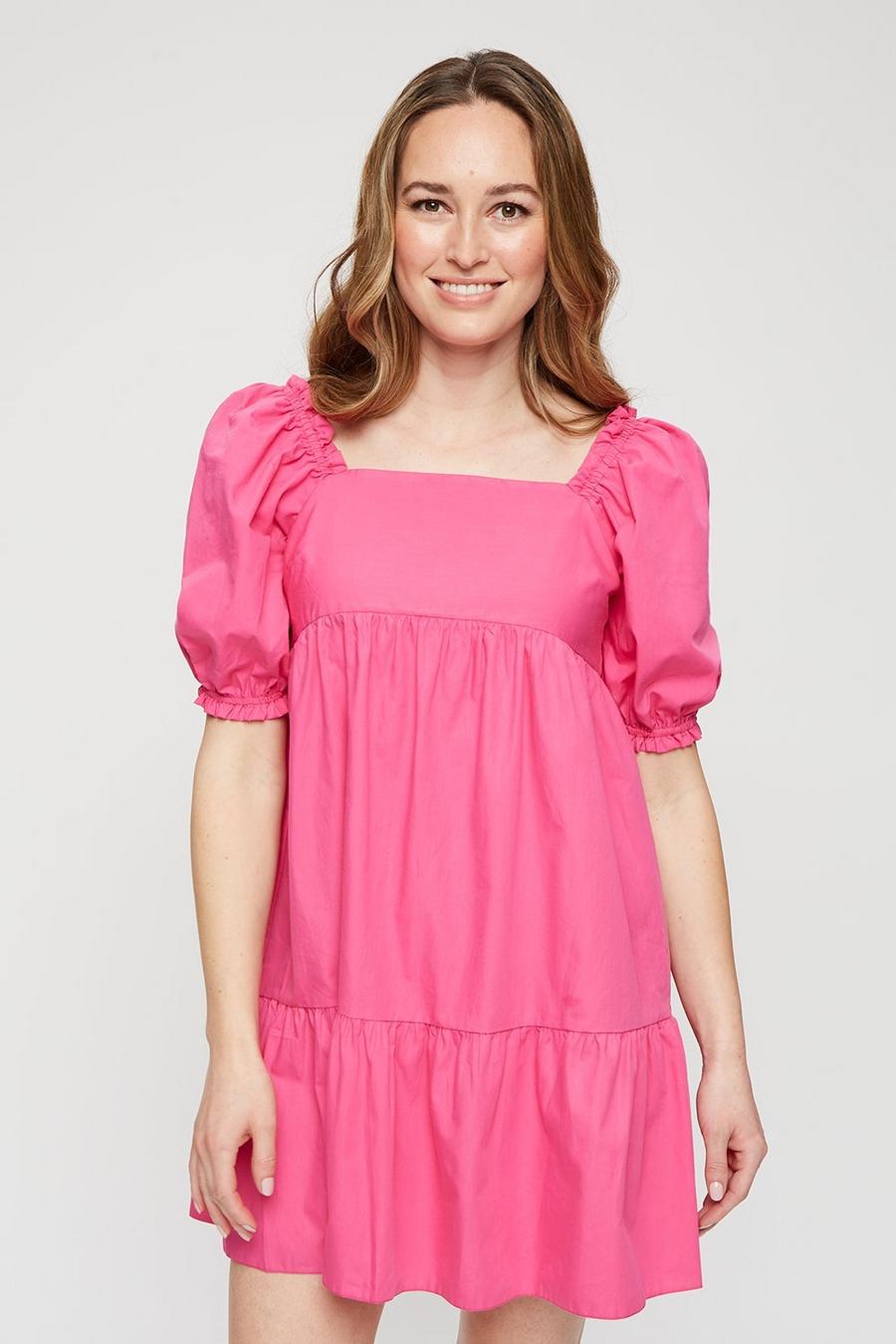Bright Pink Smock Dress