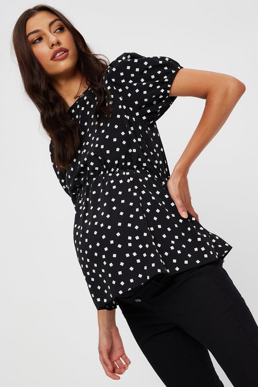 Maternity Sustainable Black Square Top 