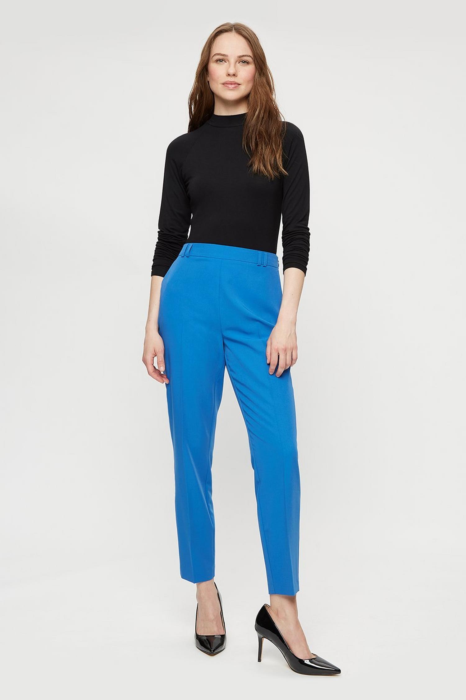 cobalt blue wide leg trousers