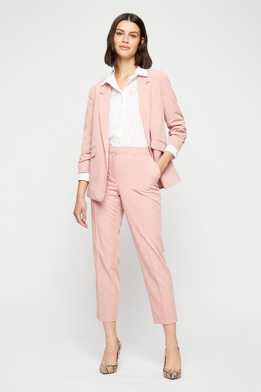 Dusky Pink Ankle Grazer Trousers
