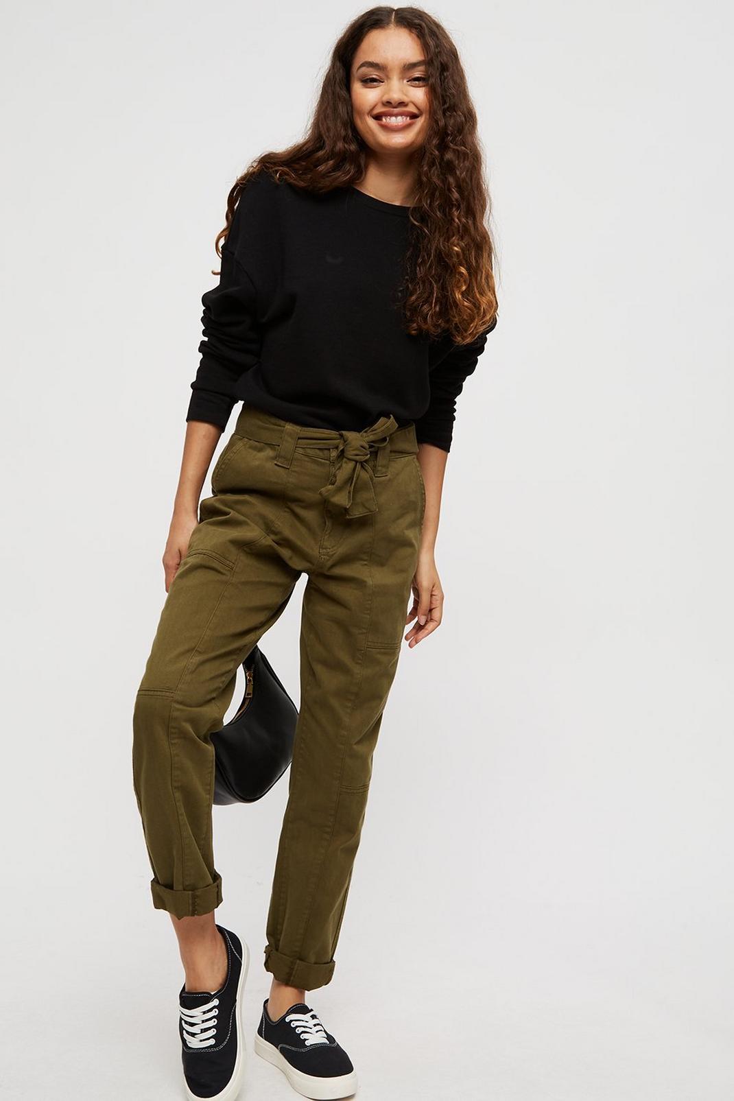 135 Petite Khaki Belted Trouser  image number 2