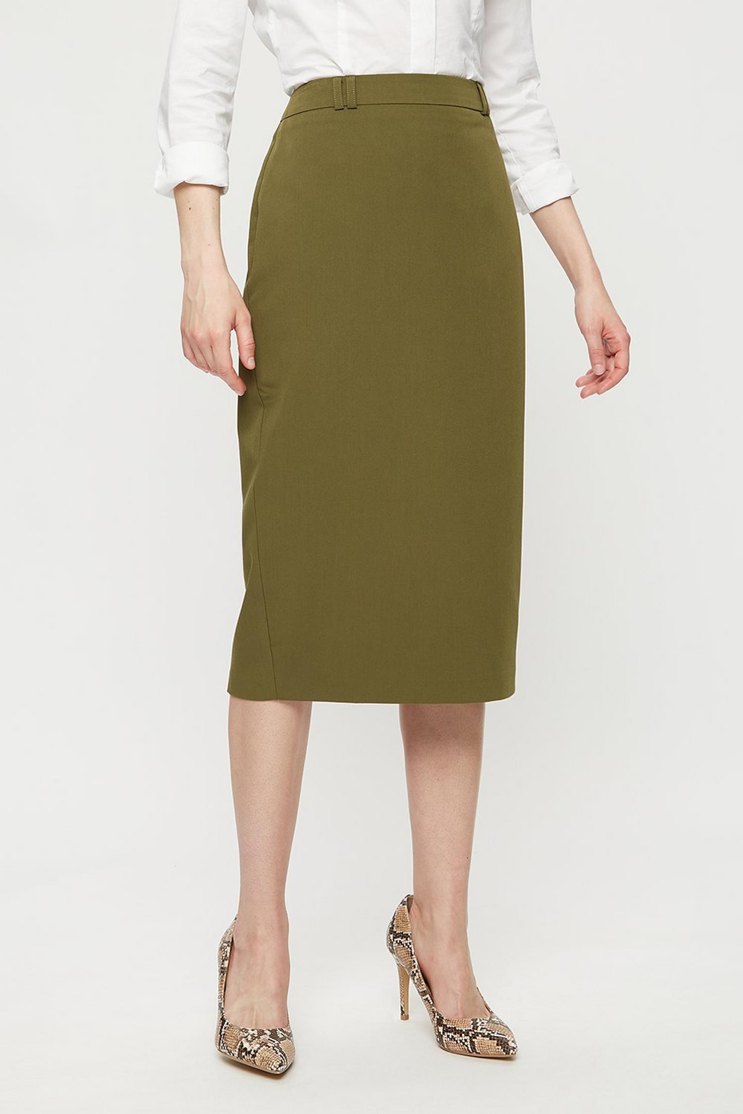 Khaki Tailored Pencil Skirt | Dorothy Perkins UK