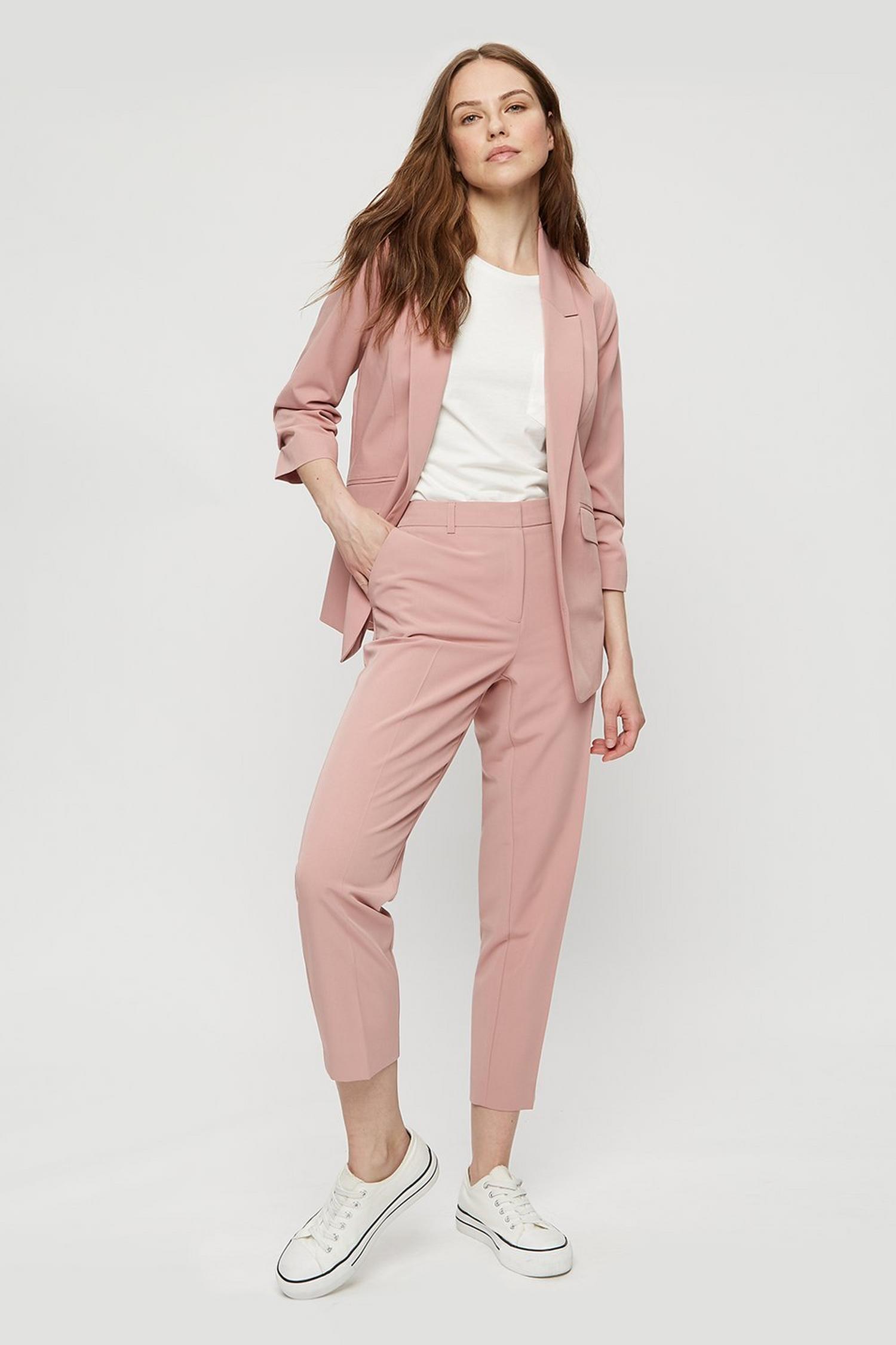 Dusky Pink Ruched Sleeve Blazer | Dorothy Perkins UK